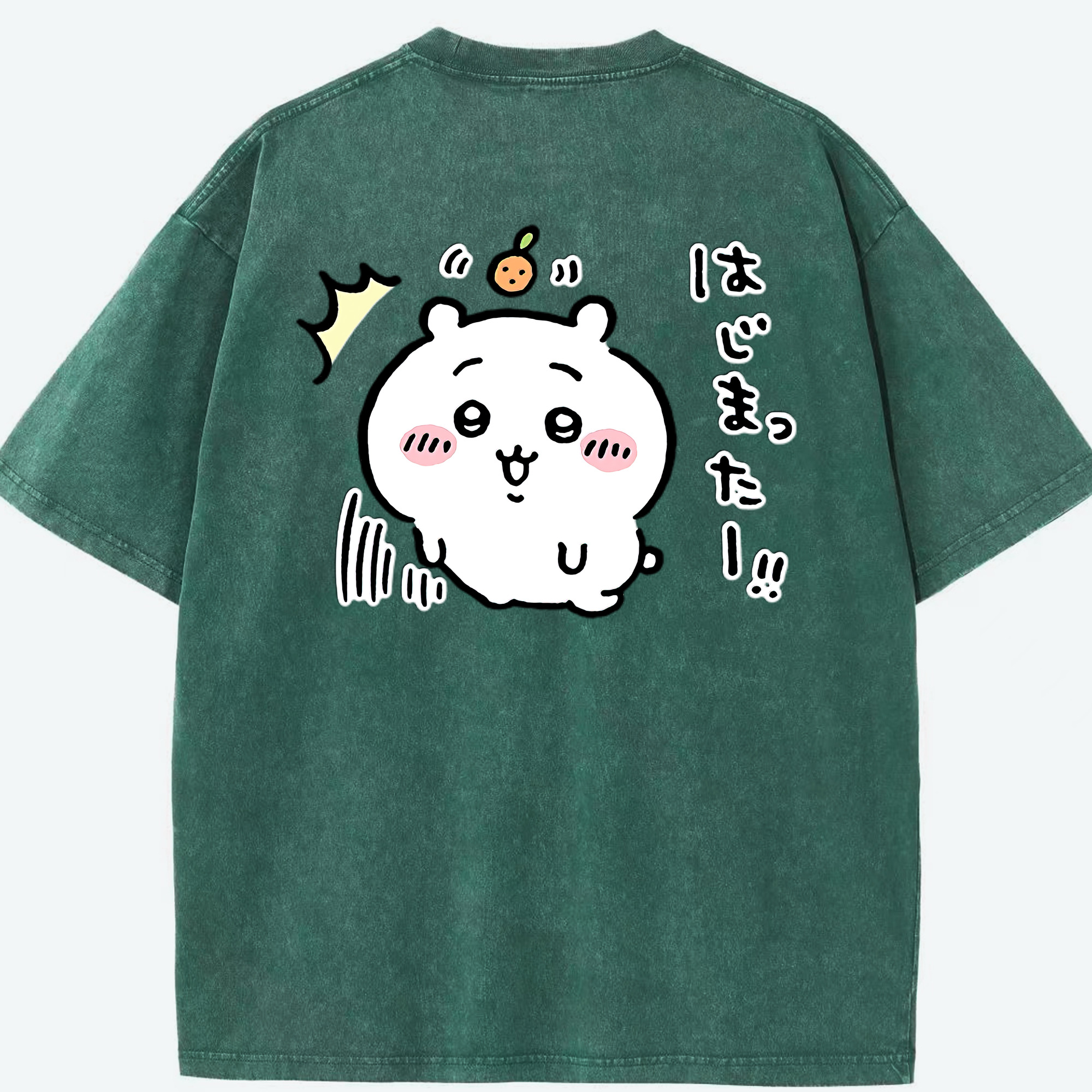 （画像用） ちいかわ ちいかわ Chii-kawa chiikawa 綿100% ヴィンテージ風 半袖Tシャツ（背面プリント）